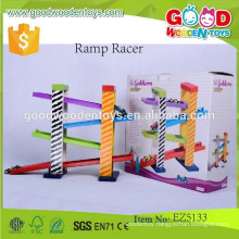promotional discounts toys car OEM colorful Ramp Racer educational wooden sliding car for kids EZ5133
